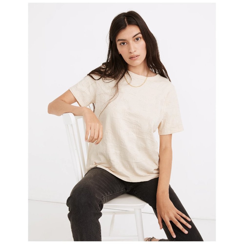 [NWT] Madewell Palm Tree Jacquard Tee